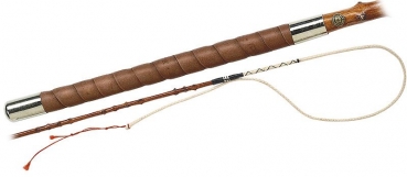 Fleck Dornbogenpeitsche Sulgendorn, Leder-Griff, geflochtener Lederbogen 100 cm