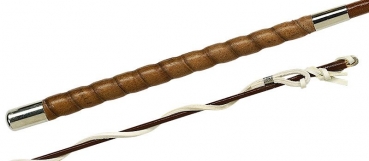 Fleck Stockpeitsche Premium Garngespinst, lackiert, Ledergriff gewickelt