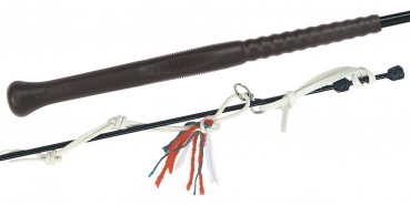 Fleck Juckerpeitsche Stockpeitsche Fiberglas Fleck ERGO-Griff, geflochtene Lederknöpfe